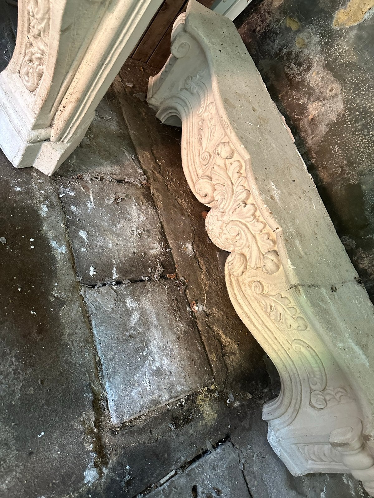 Decoratieve schouw in 3 losse delen, cement-look, Ophalen, Gebruikt, Vrijstaande haard, Overige soorten