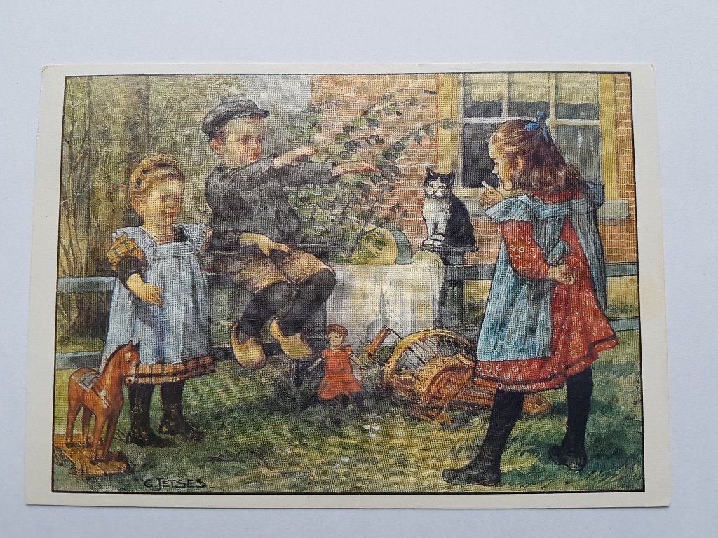 Ansicht Jetses Ot en Sien, Die Wijze Poes, Ophalen of Verzenden, 1940 tot 1960, Gelopen, Overige thema's