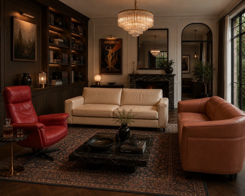 Zithoek, ook in onderdelen. FSM, Ligne Roset en Wittmann, Ophalen, Zo goed als nieuw, Leer, Modern Chique Tijdloos Klassiek Topkwaliteit