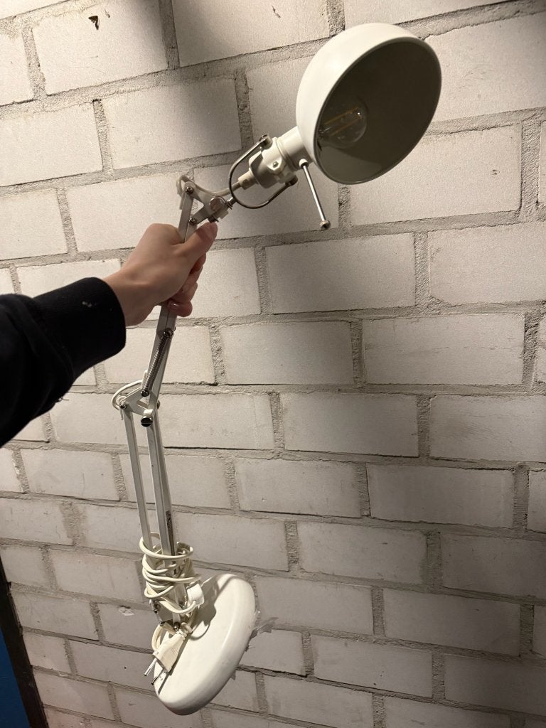 IKEA Tolomeo-stijl klemlamp wit, verstelbare arm, Wit, Ophalen of Verzenden, IKEA