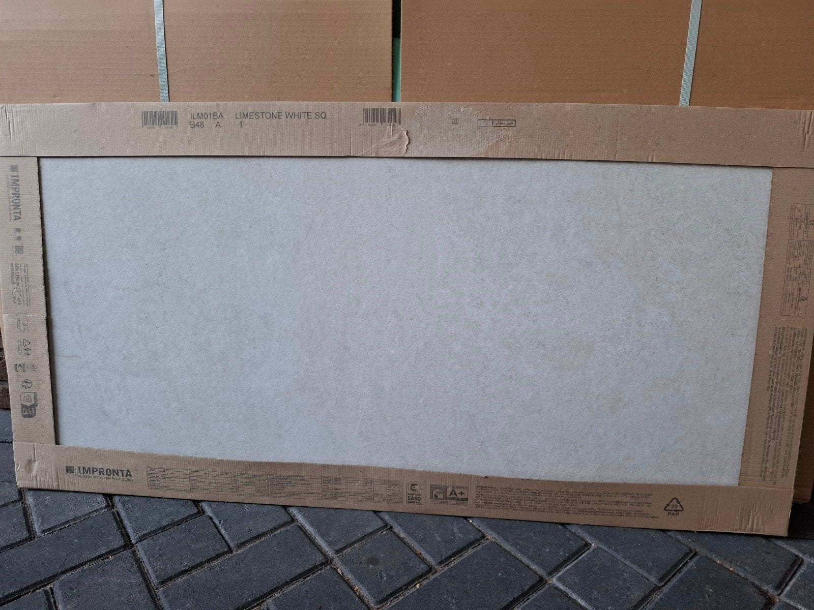 2 Nieuwe Impronta Limestone White SQ tegels 60x120cm, 60 cm of meer, Nieuw, Ophalen of Verzenden, Minder dan 5 m²