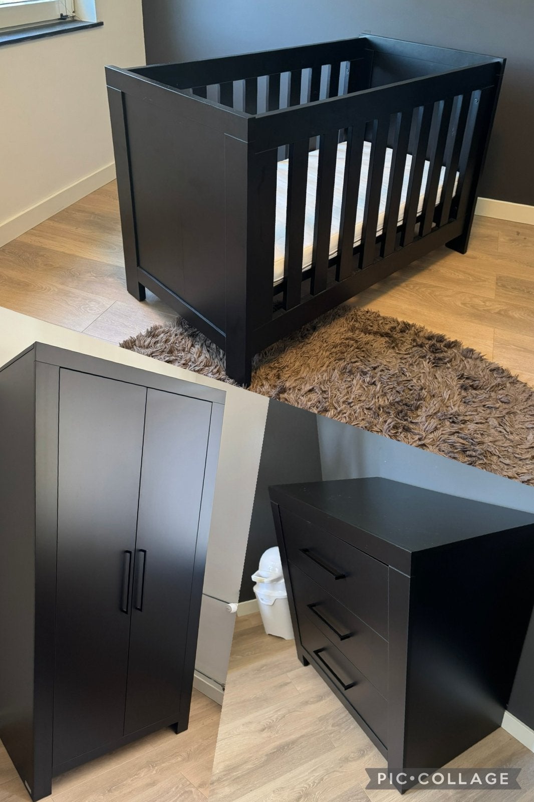 Interbaby Kinderkamer Zwart, Kinderen en Baby's, Kinderkamer | Complete kinderkamers, Ophalen, Zo goed als nieuw, Jongetje of Meisje