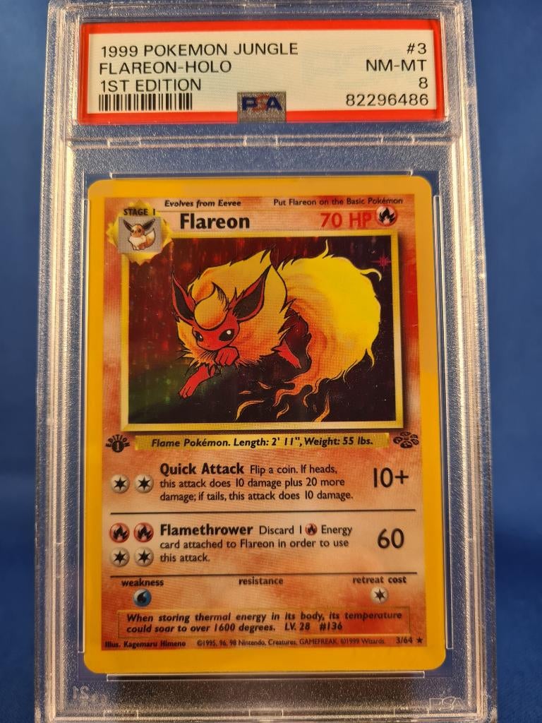 Flareon 3/64 - Jungle (1st edition) (PSA 8), Verzenden, Gebruikt