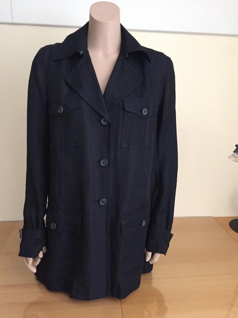 Dries van Noten lange Blazer, colbert, donkerblauw, mt 38, Maat 38/40 (M), Blauw, Dries van Noten, Ophalen of Verzenden