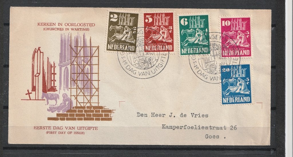 E2 1950 Kerken in Oorlogstijd, Postzegels en Munten, Ophalen of Verzenden, Na 1940, Gestempeld