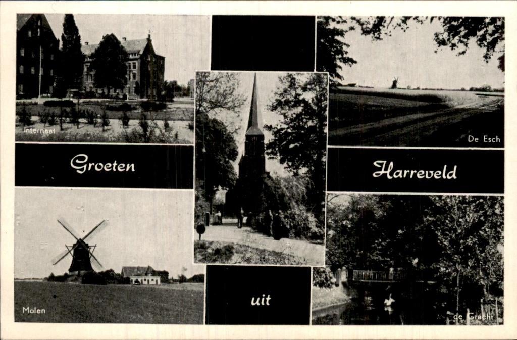 Harreveld - Kerk - Groeten, Verzamelen, Ansichtkaarten | Nederland, Ophalen of Verzenden, 1940 tot 1960, Ongelopen, Gelderland
