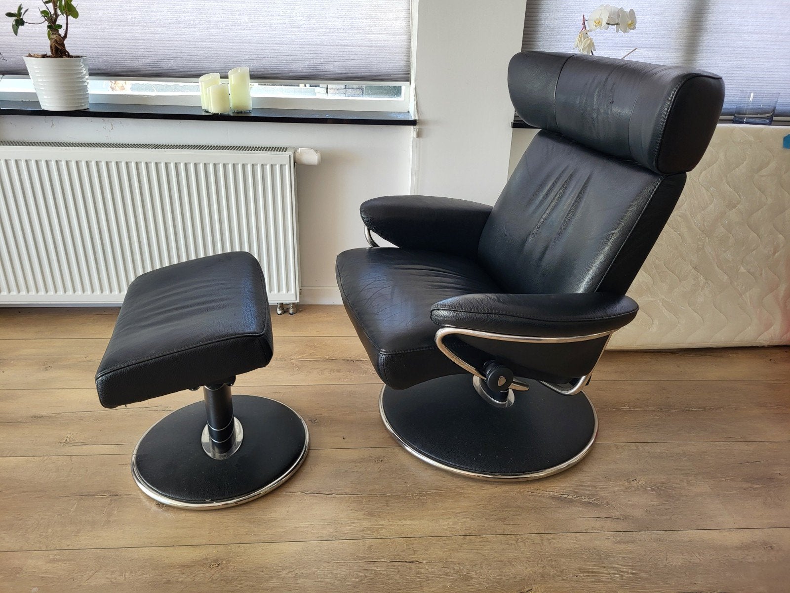 Stressless Ekornes Jazz Relaxfauteuil met hocker Grote maat, Huis en Inrichting, Fauteuils, Ophalen, Gebruikt, Modern, Scandinavisch