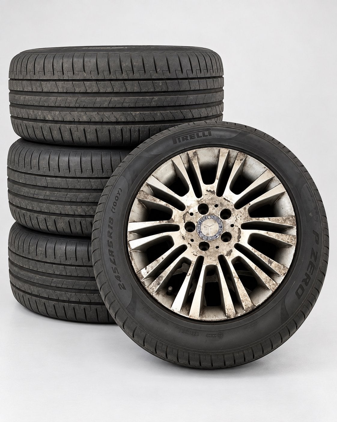 Originele Mercedes Viano/Vito velgen met winterbanden, Ophalen, 18 inch, Overige, Velg(en)