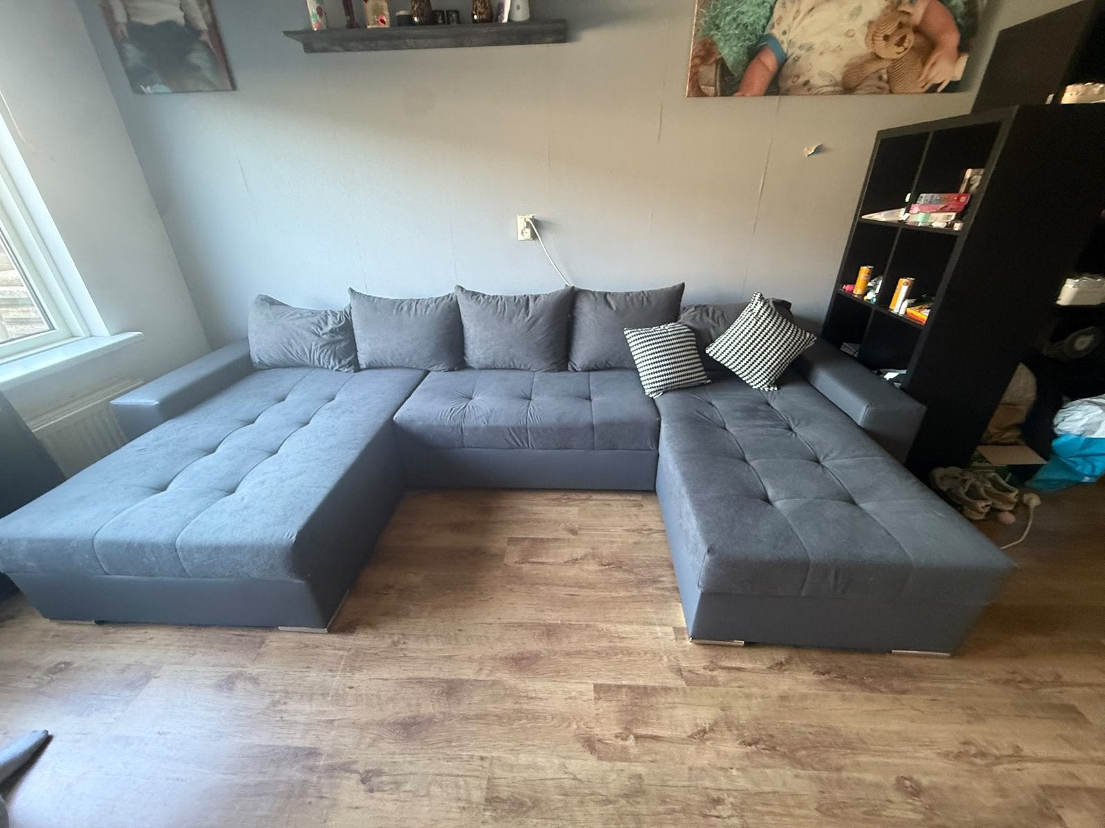 Josy XXL U-vormige slaapbank met 2 chaise longues, Huis en Inrichting, Hoekbank, 300 cm of meer, Ophalen of Verzenden, Zo goed als nieuw