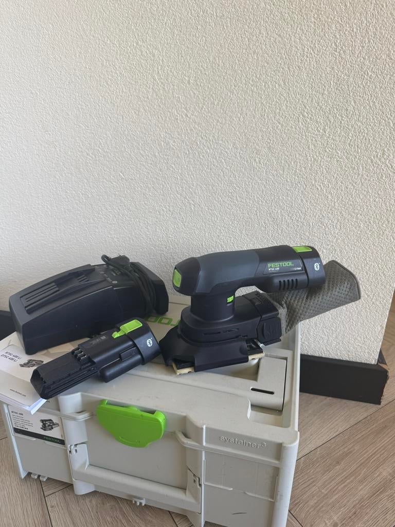 Festool RTSC 400 3,0 I-Plus18V Li-Ion Accu Vlakschuurmachine, Ophalen, Zo goed als nieuw, Minder dan 600 watt, Vlakschuurmachine