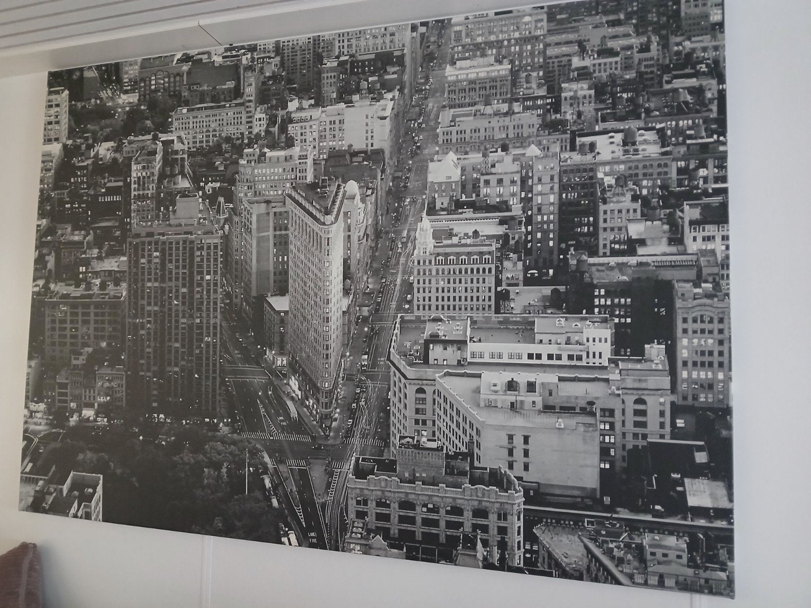 Groot zwart-wit schilderij van New York City, Ophalen, 125 cm of meer, Zo goed als nieuw, Schilderij