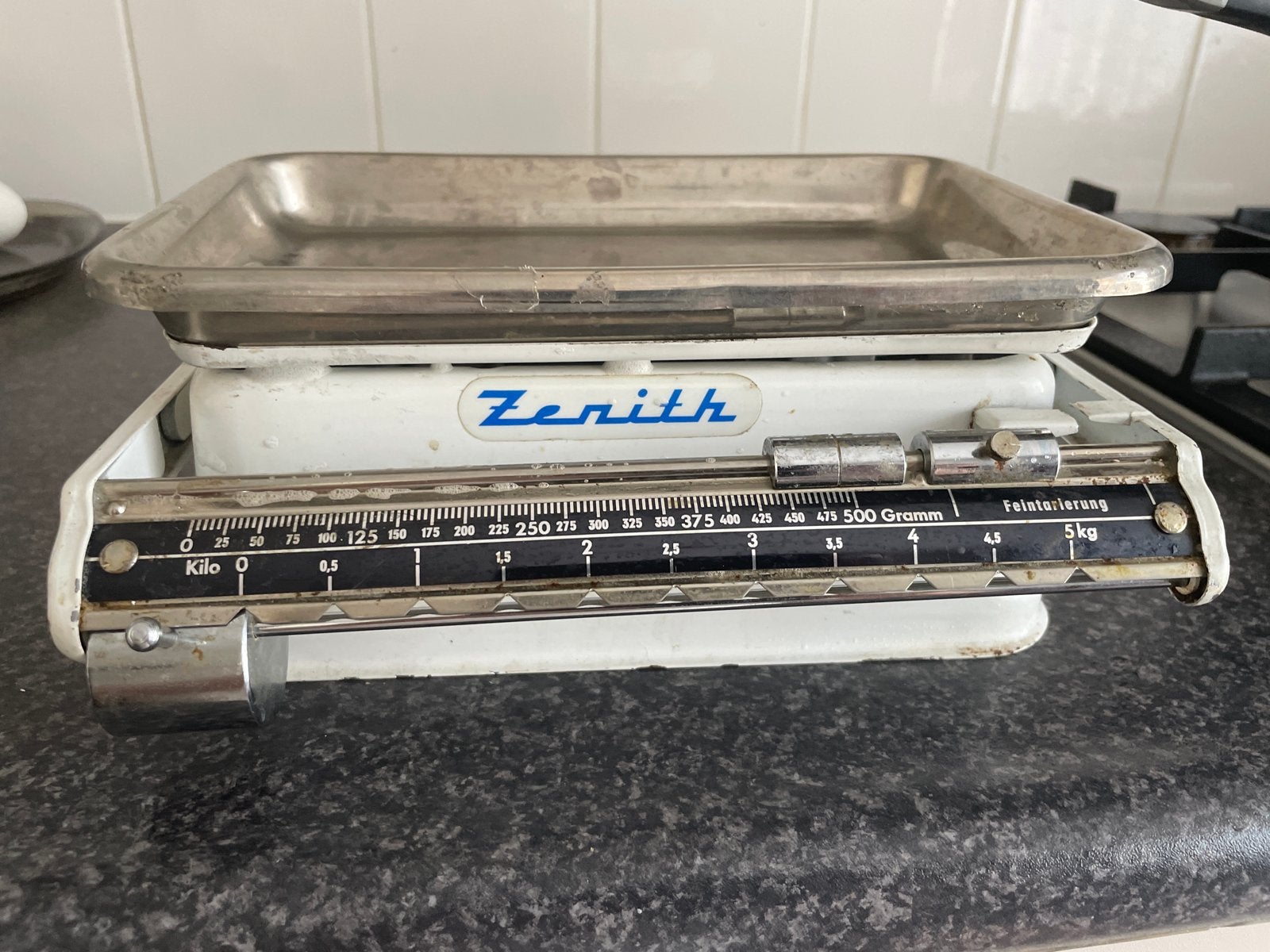 Vintage Zenith weegschaal tot 5.5 kg - Werkt prima!, Ophalen of Verzenden