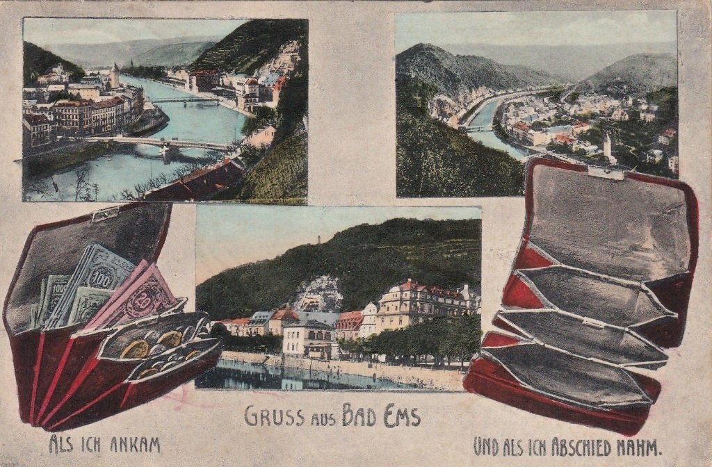 Antieke Litho Kaart Bad Ems 1910 - Gelopen naar Nijmegen, Verzenden, Voor 1920, Gelopen, Duitsland