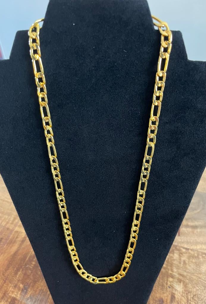 Ketting Figaro schakel Goud verguld 60 CM ongedragen -NIEUW-, Ophalen of Verzenden, Nieuw, Goud, Overige materialen