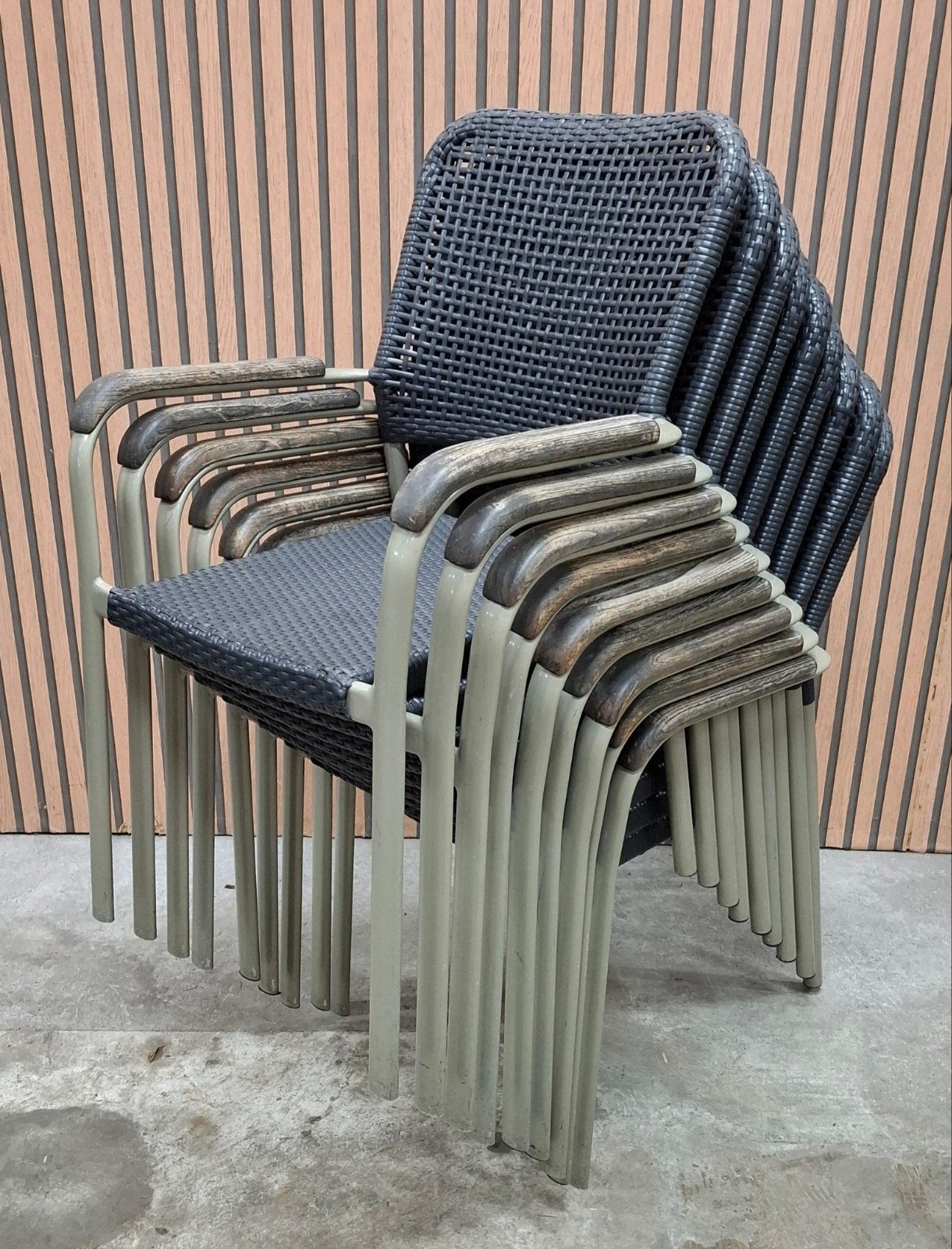 53 x Wicker terrasstoelen cafe horeca terras stoelen bistro, Tuin en Terras, Tuinstoelen, Ophalen of Verzenden, Wicker, Stapelbaar