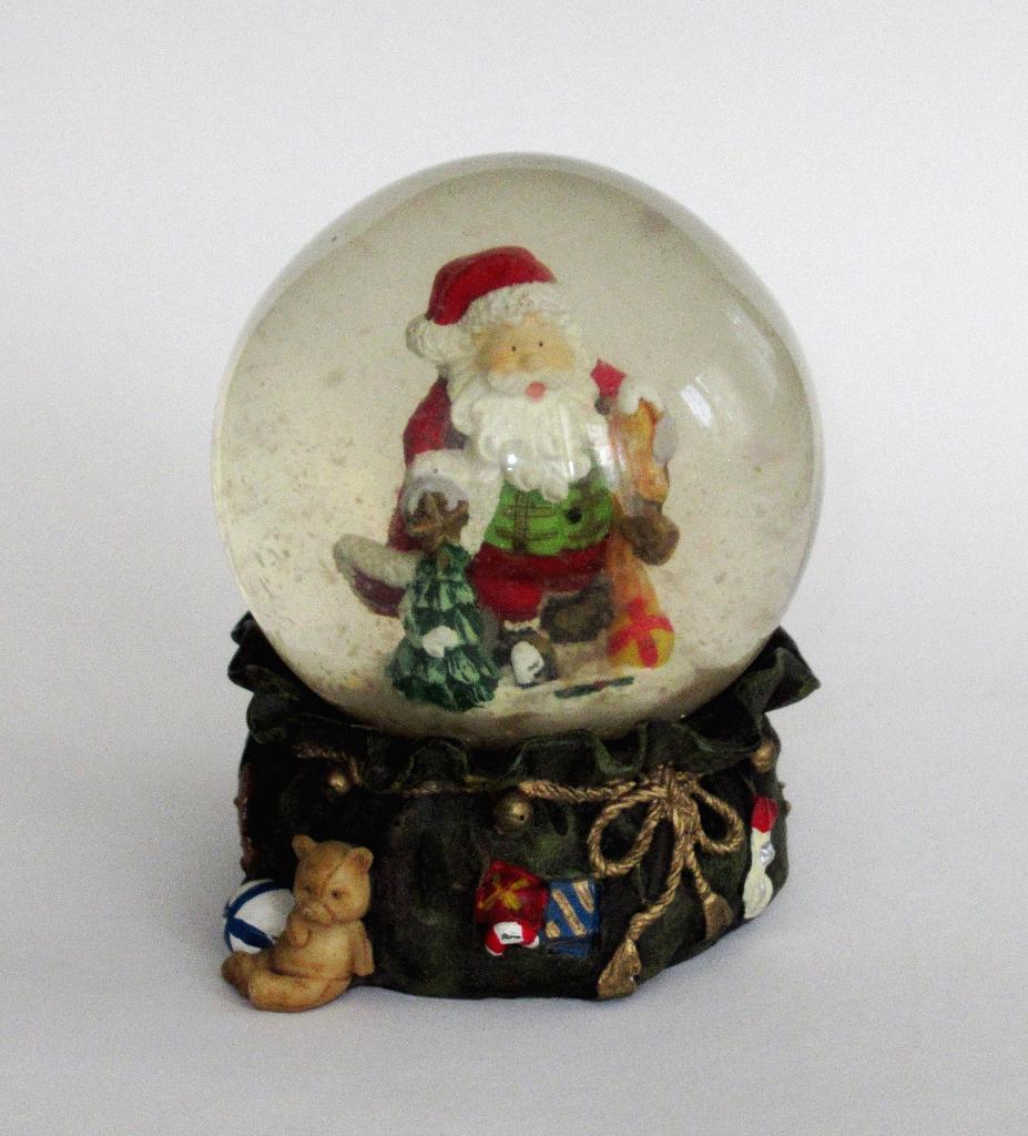 Vintage Sneeuwbal met kerstman., Ophalen of Verzenden