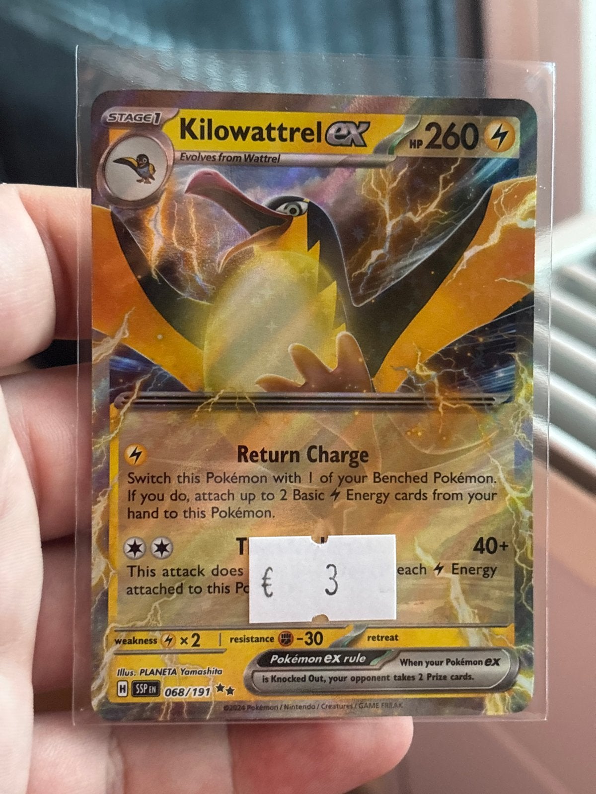 Kilowattrel ex Pokémon kaart 068/191, Ophalen of Verzenden, Zo goed als nieuw, Losse kaart
