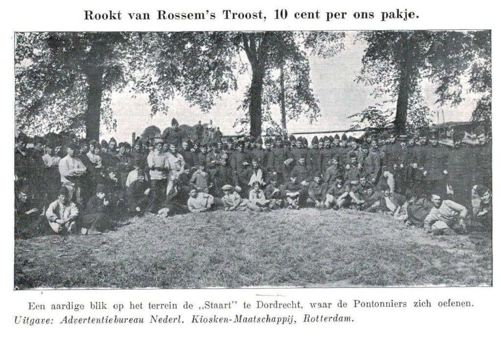 Oude briefkaart Pontonniers Dordrecht 'De Staart', Verzamelen, Ophalen of Verzenden, Voor 1920, Ongelopen, Zuid-Holland