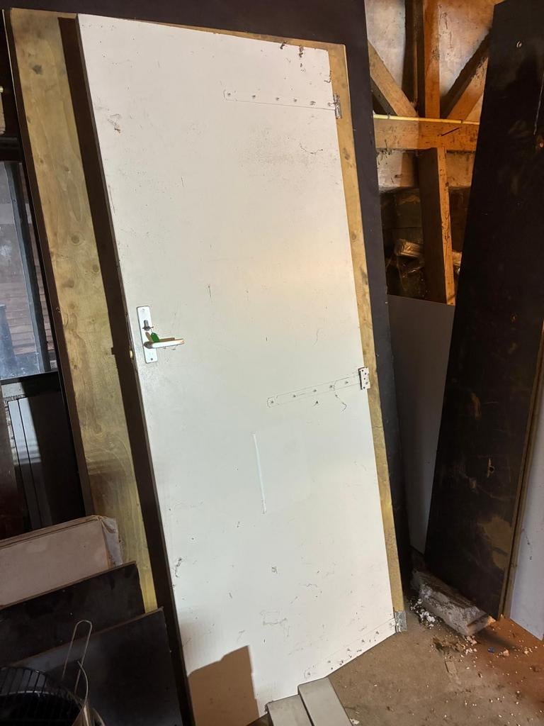 Hechthouten deuren 2 verschillende zie advertentie, Ophalen, Hout, Binnendeur, 200 tot 215 cm