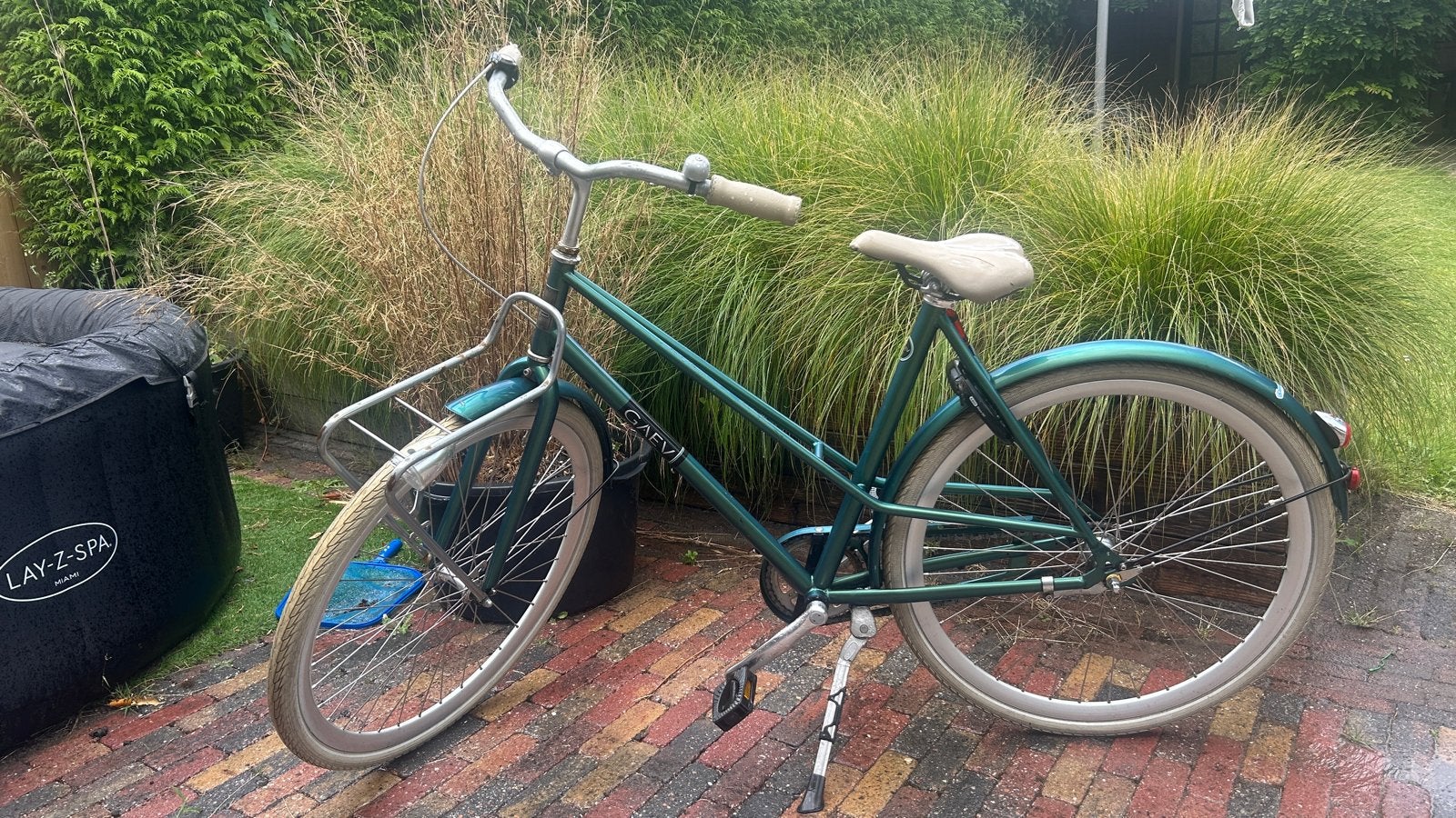 Damesfiets - Groen - Gebruikt, Fietsen en Brommers, Fietsen | Dames | Damesfietsen, Velgrem, Versnellingen, Ophalen, Overige merken