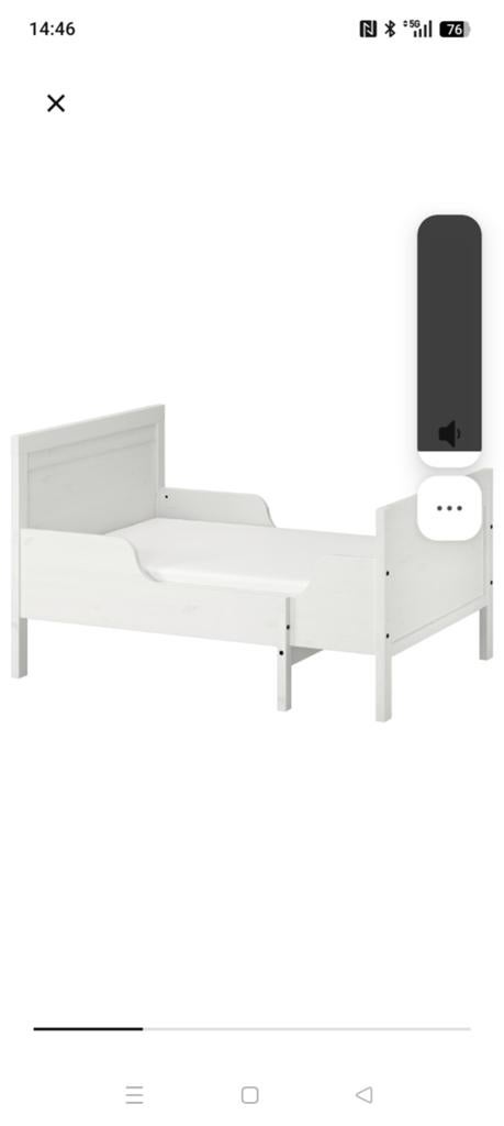 Meegroeibed Ikea wit., Ophalen, Eenpersoons, Wit, 140 cm