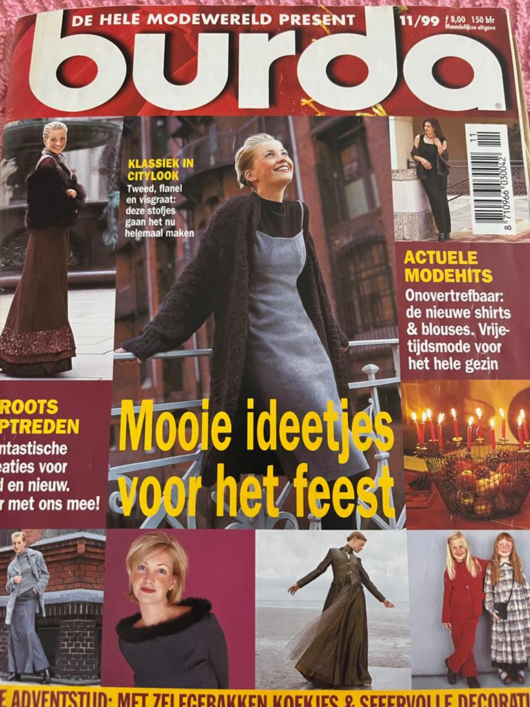 Burda Naaimagazine November 1999 - Feestelijke Mode, Ophalen of Verzenden, Gebruikt