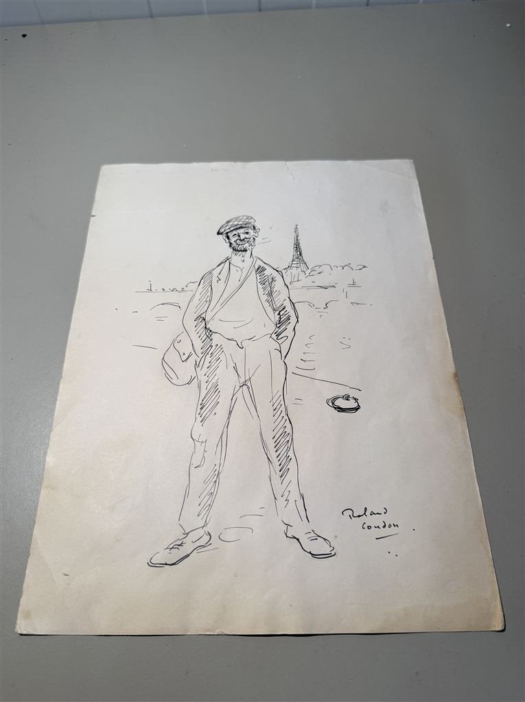 Roland Coudon 1897-1954 zeldzame pen tekening - Rare Pen and, Ophalen of Verzenden