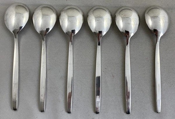 Sola Pleet Prelude 6x verzilverde dessertlepel set, Antiek en Kunst, Antiek | Bestek, Verzenden