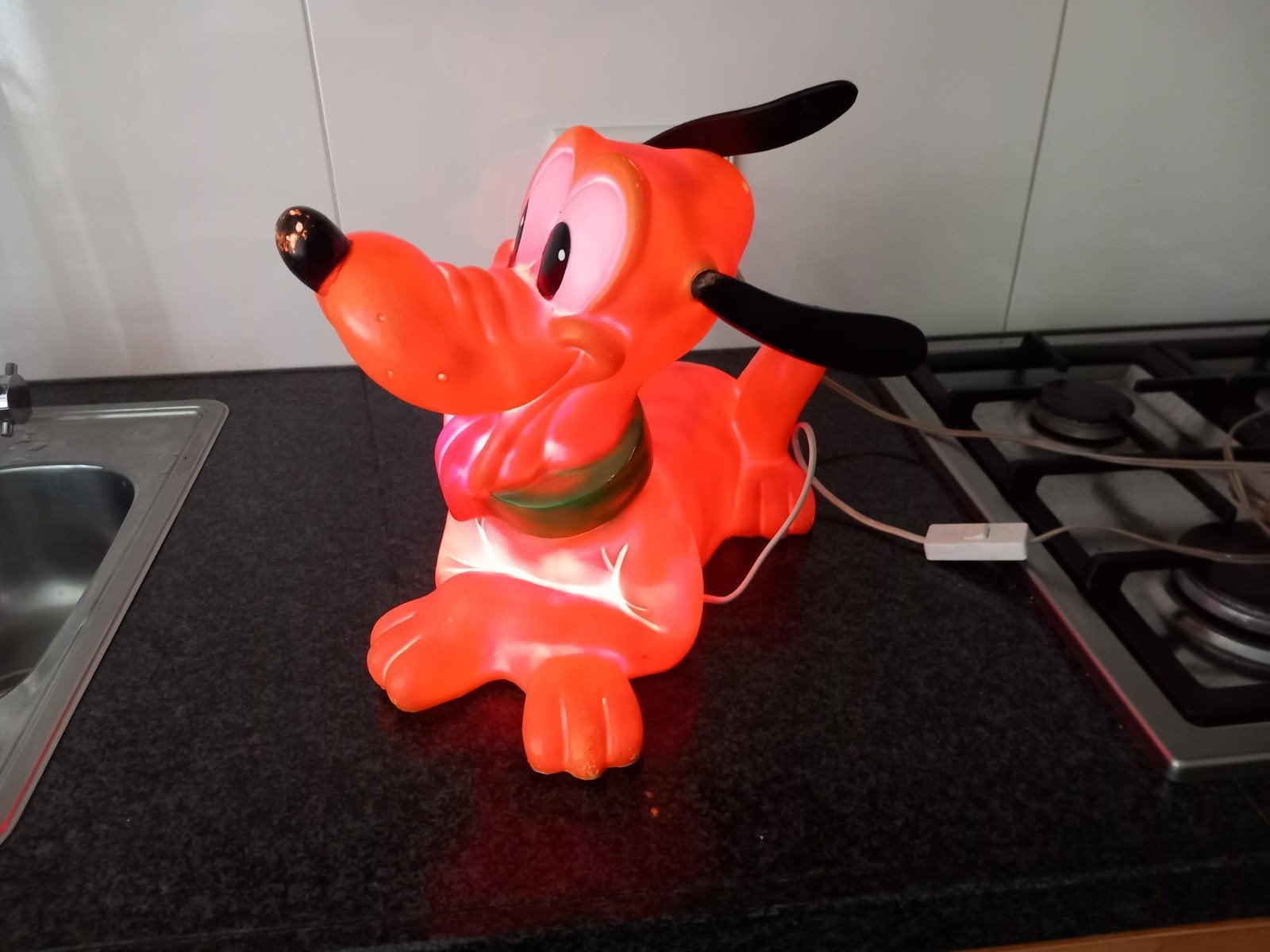 vintage Pluto lamp. Heico kwaliteit., Ophalen of Verzenden, Goofy of Pluto, Beeldje of Figuurtje