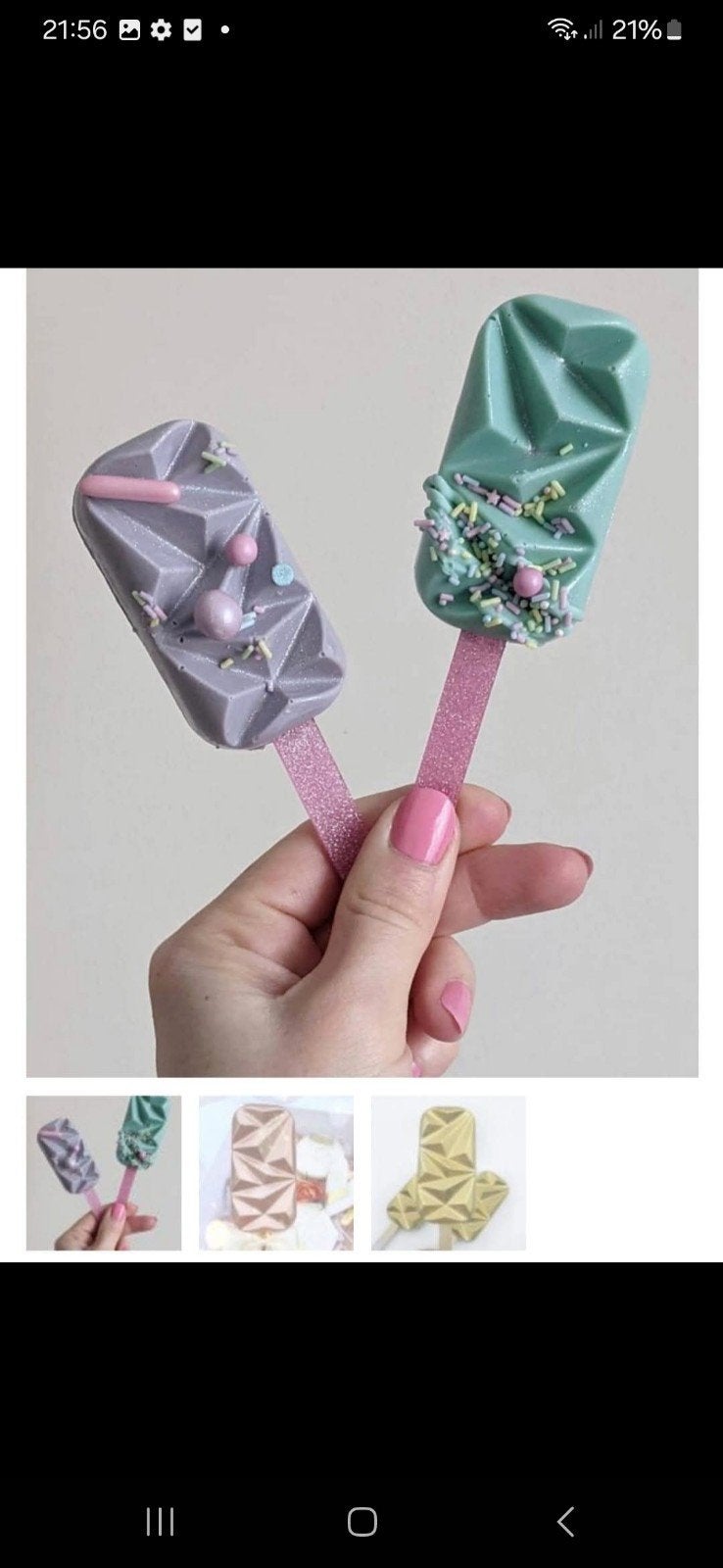 Siliconen mal voor cakesicles/ijslolly's - Geometrisch, Ophalen