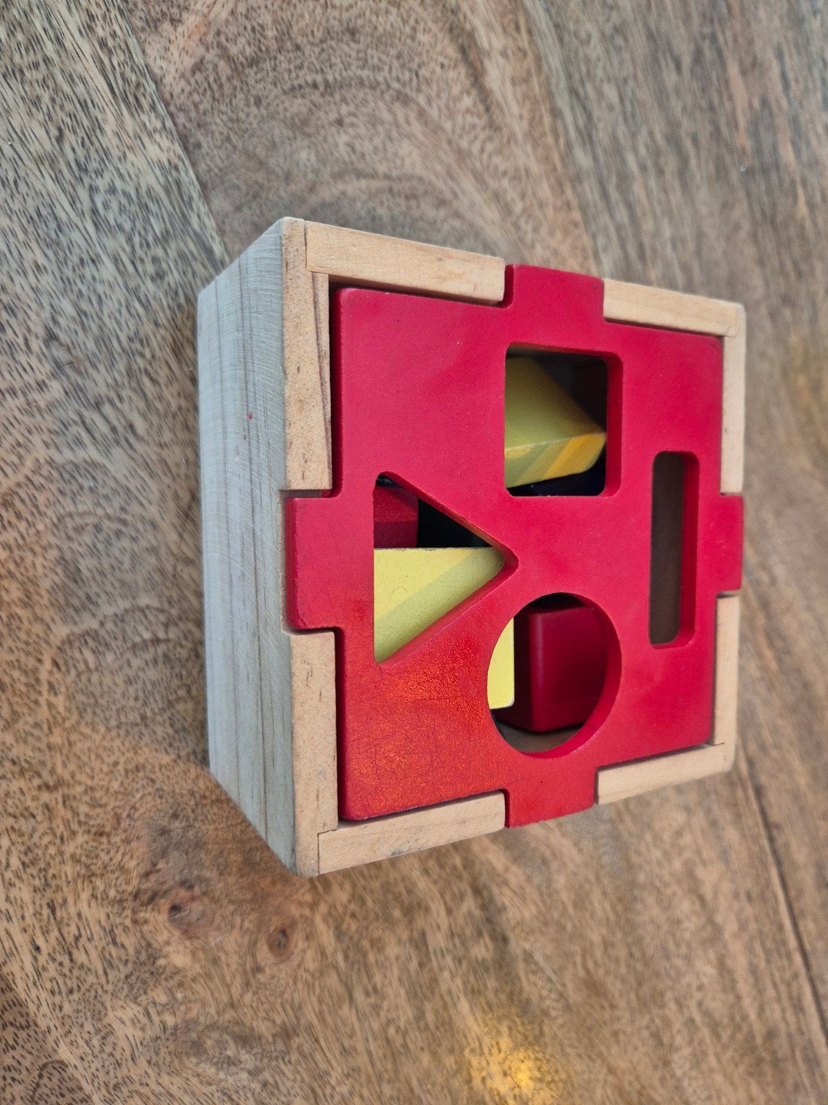Houten vormenstoof met blokjes, Ophalen of Verzenden, Gebruikt, Overige typen