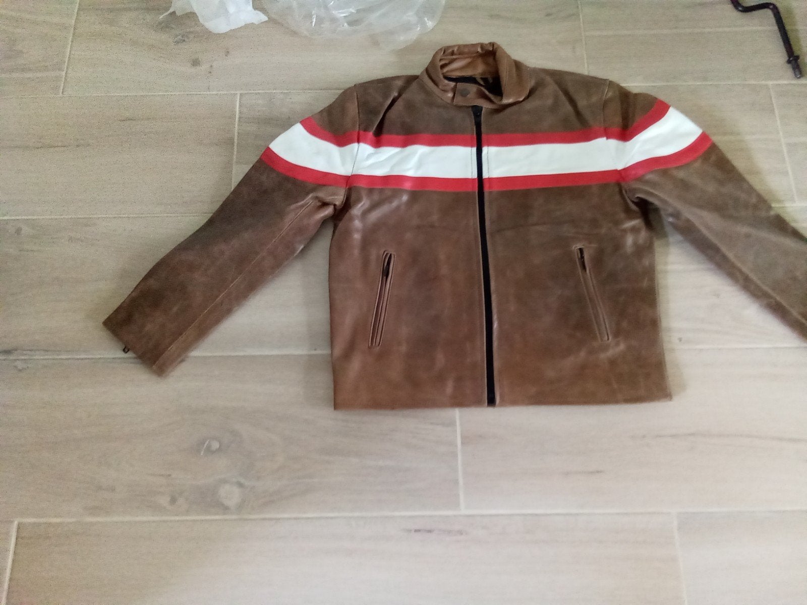 Stoere leren jack maat 146 en maat 152 De conditie is nieuw, Ophalen of Verzenden, Nieuw