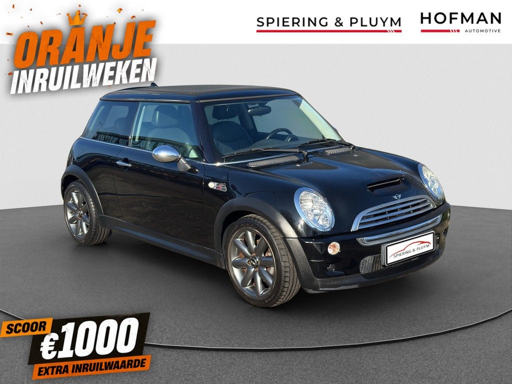 MINI Mini 1.6 Cooper S | JCW pakket | Leer | Airco |, Auto's, Mini, Voorwielaandrijving, Gebruikt, Zwart, 4 cilinders