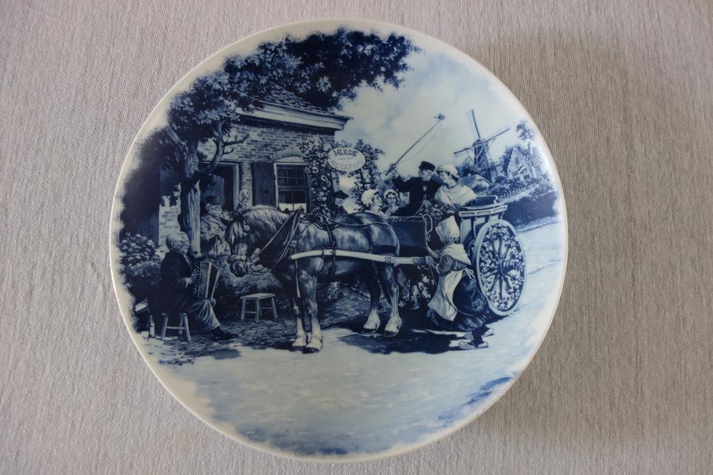 Wandbord Hulde Delfts blauw, Ophalen of Verzenden