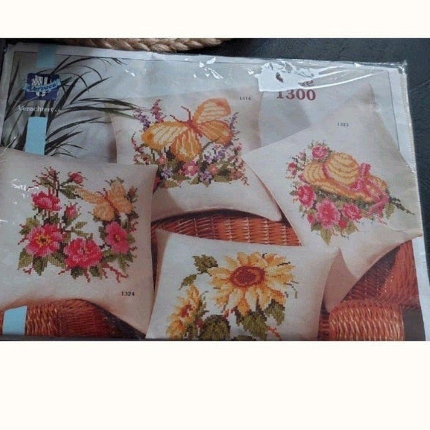 VERVACO BORDUURPAKKET KUSSENHOES +RICO DESIGN BORDUURPATROON, Hobby en Vrije tijd, Ophalen of Verzenden, Nieuw, Handborduren, Borduurpakket