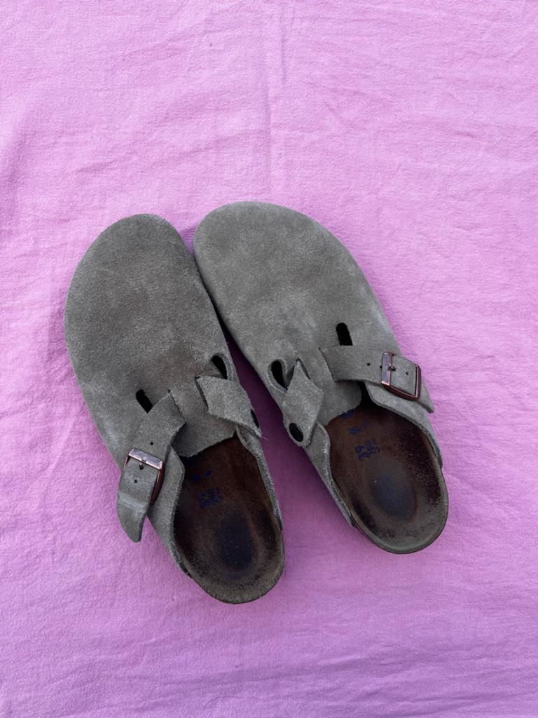 Birkenstock boston, maat 39, smal, Bruin, Zo goed als nieuw, Sandalen of Muiltjes, Ophalen of Verzenden