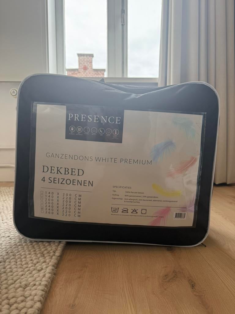 NIEUW! 4 seizoenen dekbed 80%ganzenveren 20%ganzendons, Huis en Inrichting, Ophalen, Wit, Deken of Dekbed, Nieuw