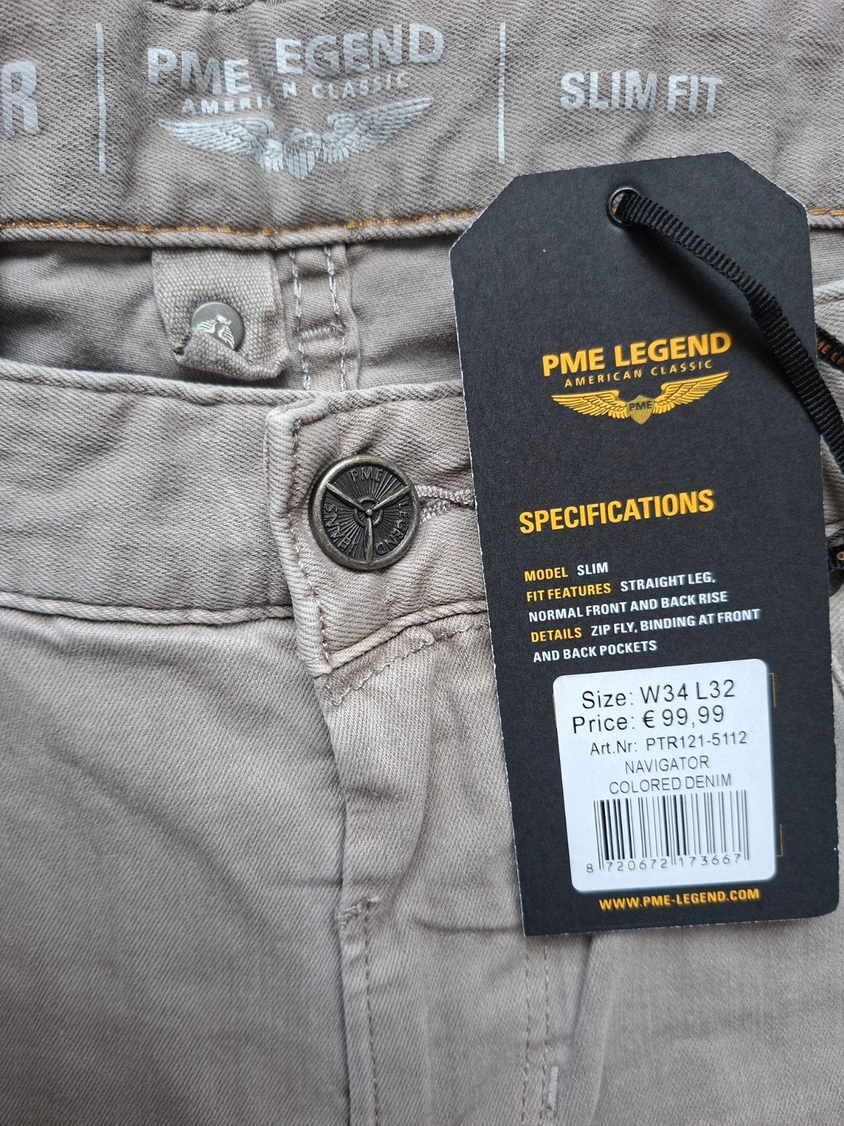 PME LEGEND Navigator slimfit jeans W34 L32 3 voor €149,95, Nieuw, Ophalen of Verzenden, W33 - W34 (confectie 48/50), Grijs