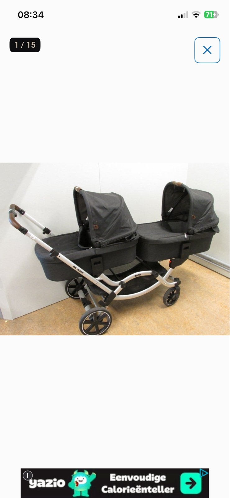 tweeling kinderwagen abc zoom met 2 wiegen en 2 zitjes, Kinderen en Baby's, Duowagen, Zo goed als nieuw, Ophalen, Kinderwagen
