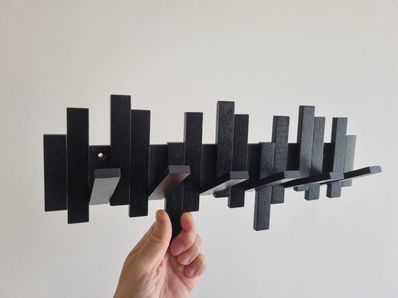 Nieuw kapstok kleur zwart 15 x 40 cm hout, Huis en Inrichting, Wandkapstok, Nieuw, Ophalen of Verzenden, Minder dan 100 cm