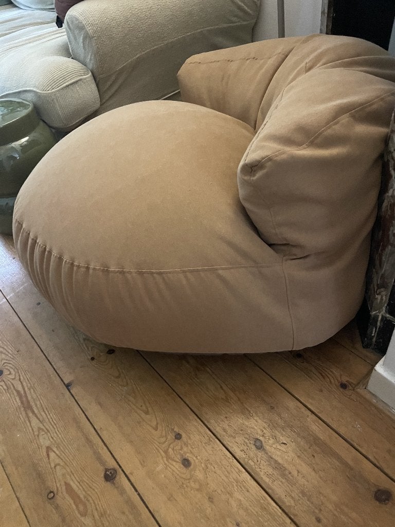 Toffe dikke bruine ronde zitzak / loveseat (nieuw), Huis en Inrichting, Ophalen, Nieuw, Bruin, Zitzakstoel