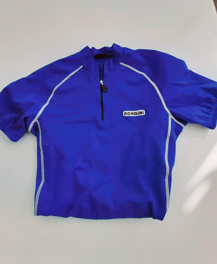 Borgini Fiets Shirt Blauw - Maat M, Ophalen, Gebruikt, Borgini, Bovenkleding