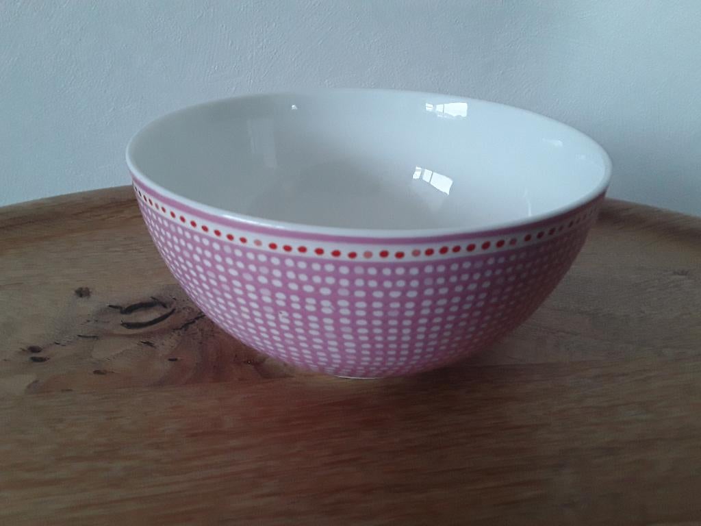 roze/wit schaaltje AH, Ophalen of Verzenden, Overige stijlen, Aardewerk, Schaal of Schalen