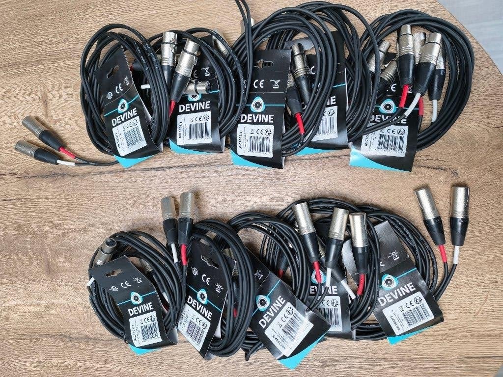 14st Devine dubbele/stereo xlr kabels nieuw, Ophalen, Nieuw, Apparatuur