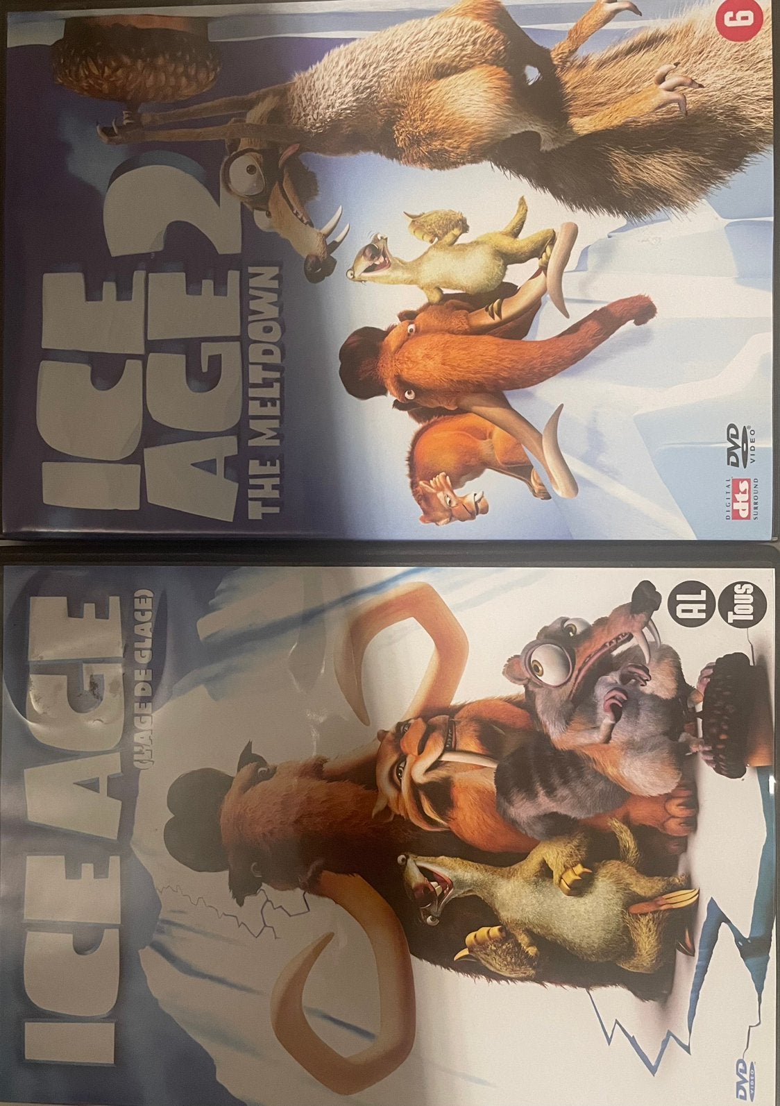 Ice Age 1 & 2 DVD Set Nederlands + Bonusmateriaal, Alle leeftijden, Ophalen of Verzenden, Zo goed als nieuw, Amerikaans