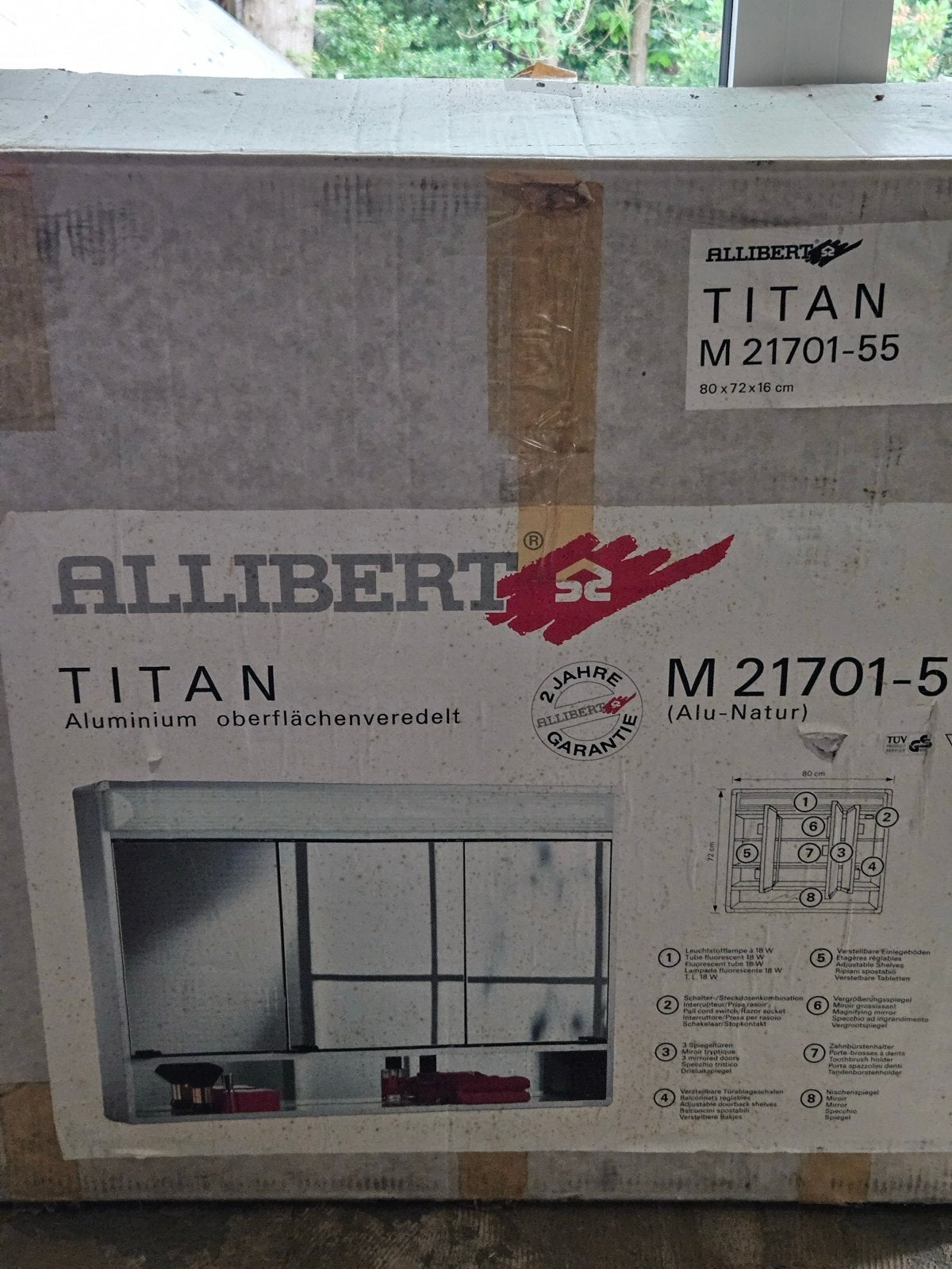 Allibert Titan Spiegel Badkamerkast - Nieuw in doos, Ophalen, Nieuw