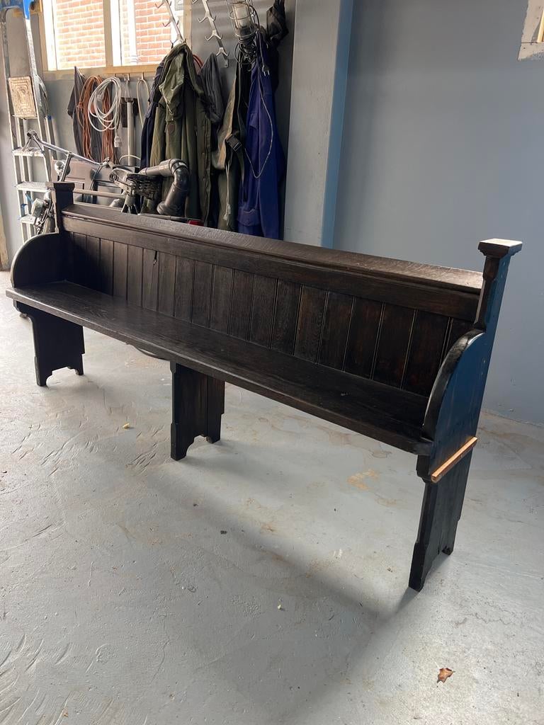 Donkerhouten kerkbank 200cm, Ophalen