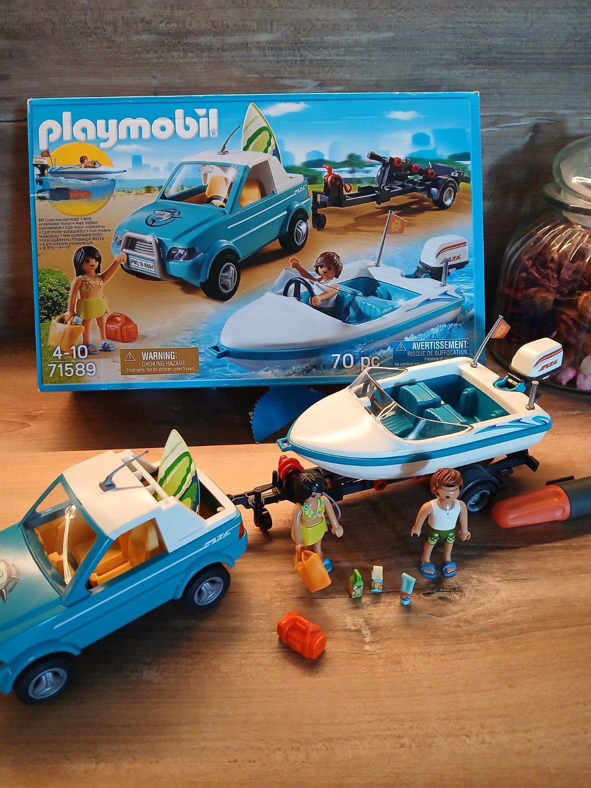 Playmobil Summer Fun Auto met speedboot (71589), Ophalen, Complete set, Voertuig, Summer fun
