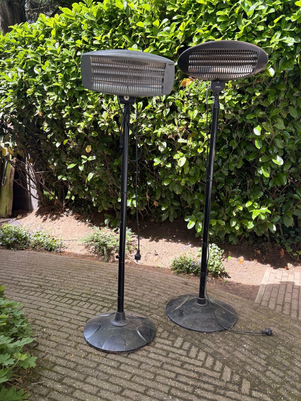 Terrasverwarmers 2 stuks, Draaibaar, Gebruikt, Vloer, Ophalen
