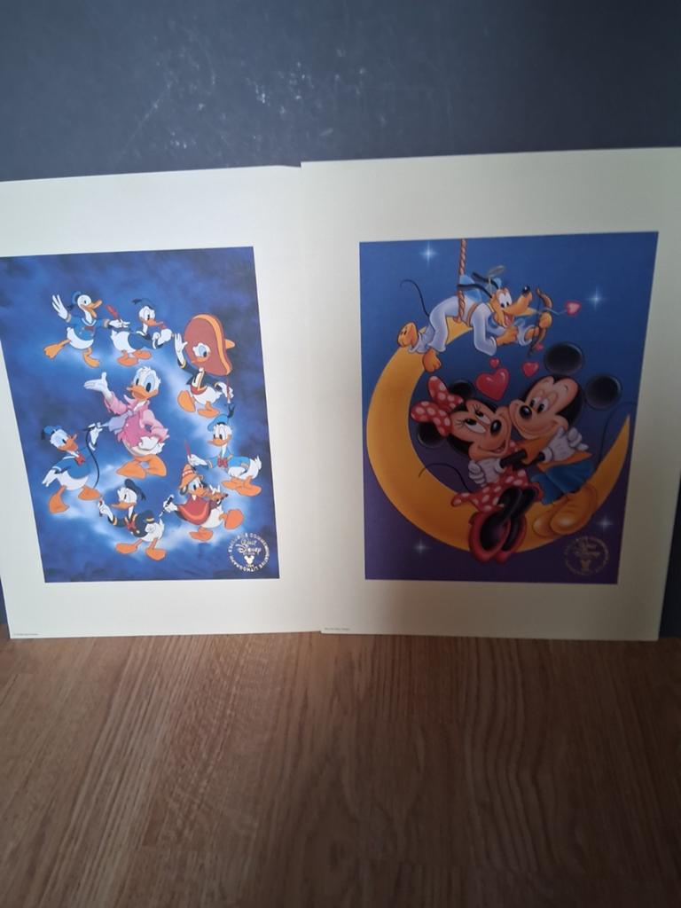 Exclusieve Disney Lithografieën - Donald & Mickey/Minnie, Antiek en Kunst, Kunst | Litho's en Zeefdrukken, Ophalen